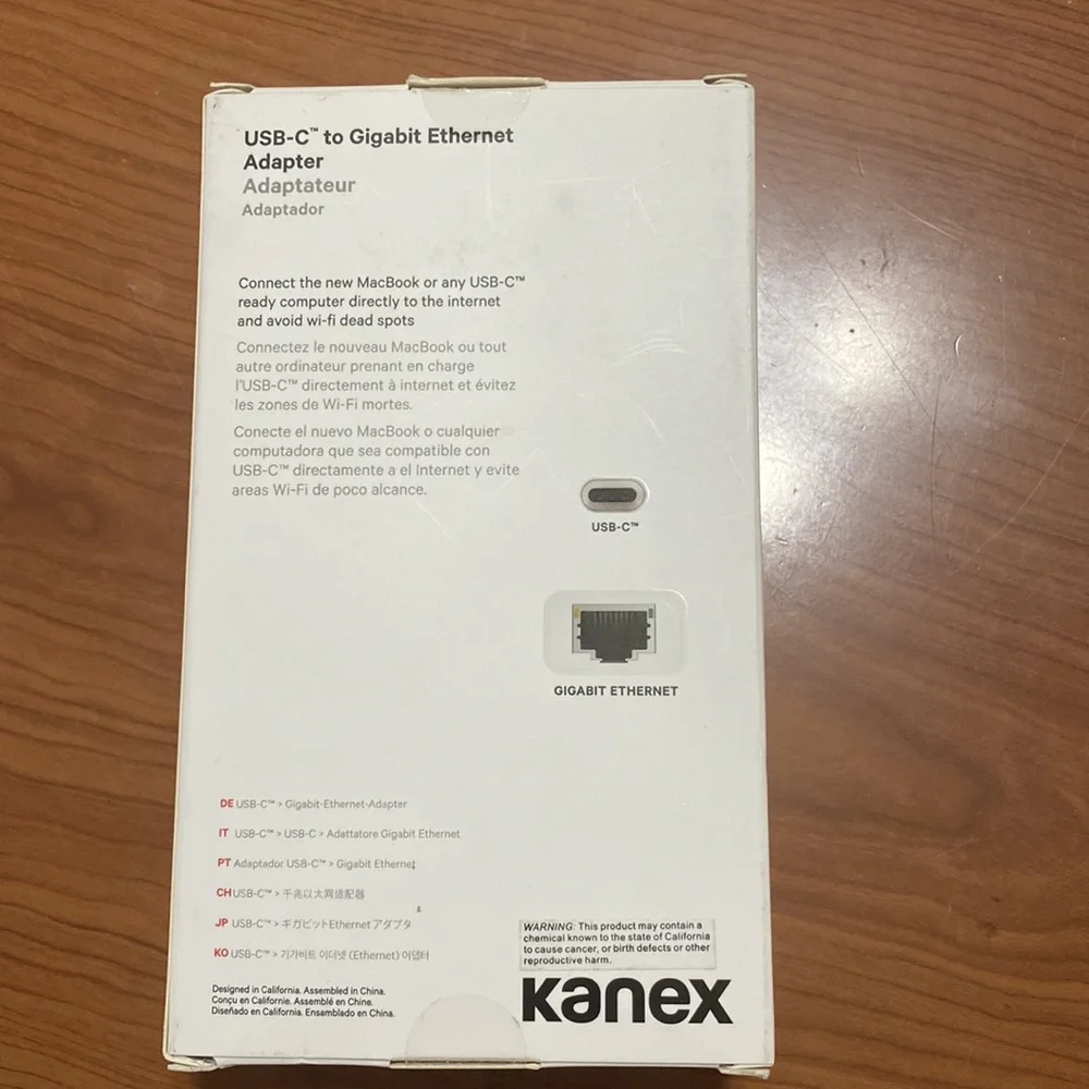 USB-C to Gigabit Ethernet Adapter BY KANEX; ;8.25” 21 CM